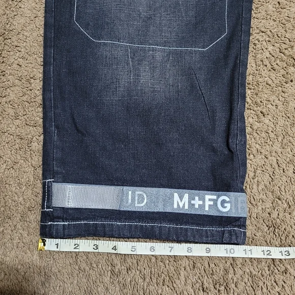 VTG MARITHE FRANCOIS GIRBAUD SHUTTLE TAPE BLACK BAGGY DENIM JEANS MEN'S 42